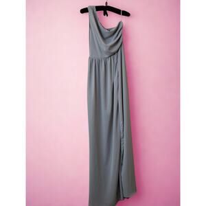 Grey Formal Prom Dress Size S Maxi Off the Shoulder